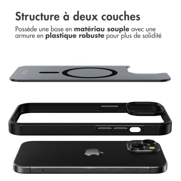 Accezz Coque Givrée Robuste avec MagSafe iPhone 15 - Noir