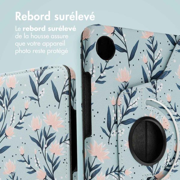 iMoshion Coque tablette Design rotatif à 360° Samsung Galaxy Tab A9 8.7 pouces - Flowers