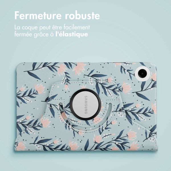 imoshion Coque tablette Design rotatif à 360° Samsung Galaxy Tab A9 8.7 pouces - Flowers