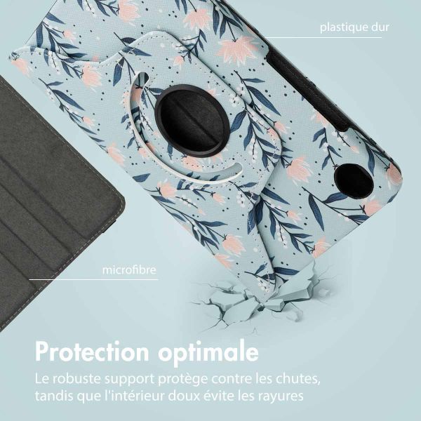 iMoshion Coque tablette Design rotatif à 360° Samsung Galaxy Tab A9 8.7 pouces - Flowers