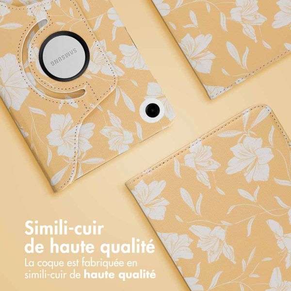 imoshion Coque tablette Design rotatif à 360° Samsung Galaxy Tab A9 8.7 pouces - Yellow Flowers