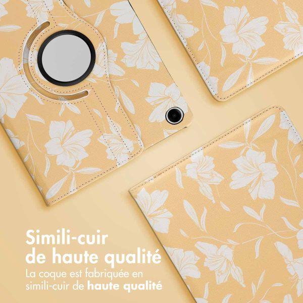 iMoshion Coque tablette Design rotatif à 360° Samsung Galaxy Tab A9 Plus - Yellow Flowers