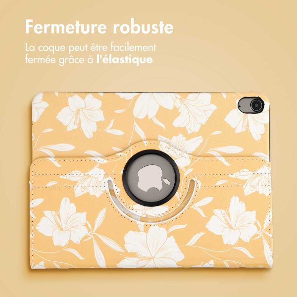 iMoshion Coque tablette Design rotatif à 360° iPad Air 5 (2022) / Air 4 (2020) - Yellow Flowers