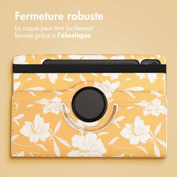 iMoshion Coque tablette Design rotatif à 360° Samsung Galaxy Tab S9 - Yellow Flowers