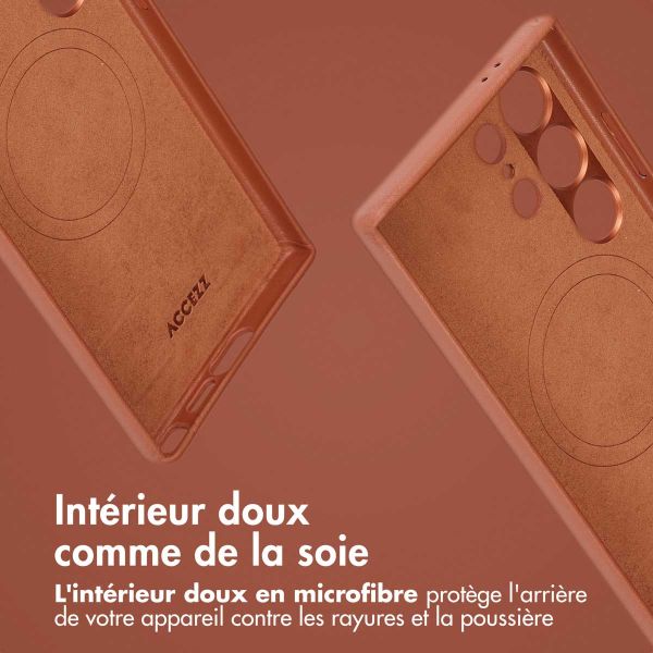 Accezz Étui de téléphone portefeuille en cuir 2-en-1 avec MagSafe Samsung Galaxy S24 Ultra - Sienna Brown