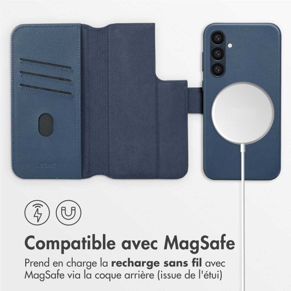 Accezz Étui de téléphone portefeuille en cuir 2-en-1 avec MagSafe Samsung Galaxy S24 Plus - Nightfall Blue