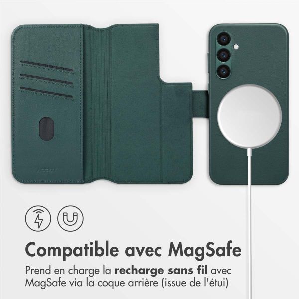 Accezz Étui de téléphone portefeuille en cuir 2-en-1 avec MagSafe Samsung Galaxy S24 Plus - Cedar Green