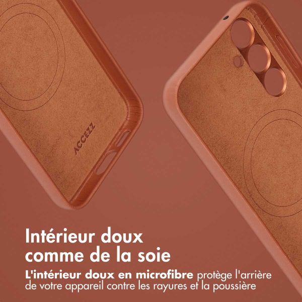 Accezz Étui de téléphone portefeuille en cuir 2-en-1 avec MagSafe Samsung Galaxy S24 Plus - Sienna Brown