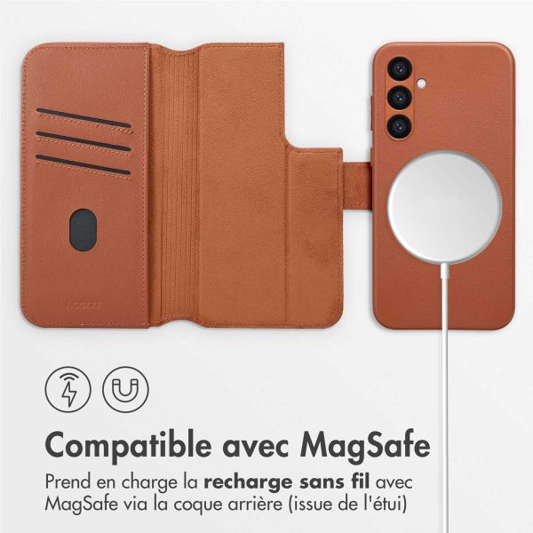 Accezz Étui de téléphone portefeuille en cuir 2-en-1 avec MagSafe Samsung Galaxy S24 Plus - Sienna Brown