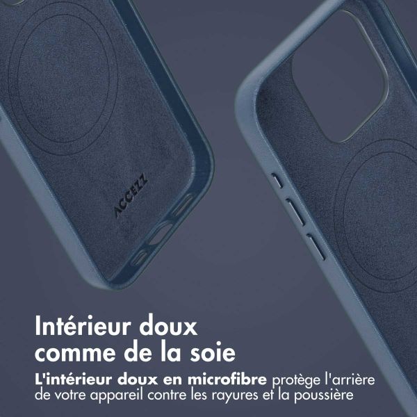 Accezz Étui de téléphone portefeuille en cuir 2-en-1 avec MagSafe iPhone 15 Pro - Nightfall Blue