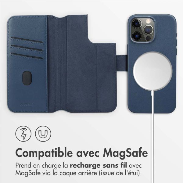 Accezz Étui de téléphone portefeuille en cuir 2-en-1 avec MagSafe iPhone 15 Pro Max - Nightfall Blue