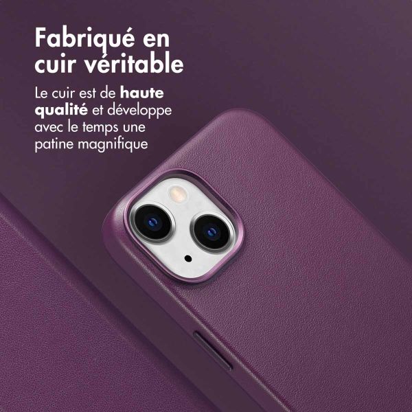 Accezz Étui de téléphone portefeuille en cuir 2-en-1 avec MagSafe iPhone 14 - Heath Purple