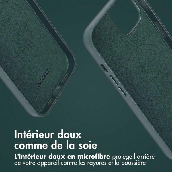 Accezz Étui de téléphone portefeuille en cuir 2-en-1 avec MagSafe iPhone 14 - Cedar Green