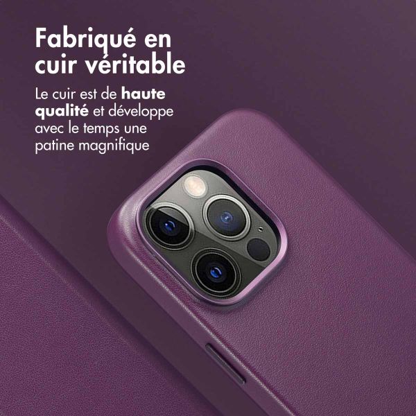 Accezz Étui de téléphone portefeuille en cuir 2-en-1 avec MagSafe iPhone 14 Pro - Heath Purple