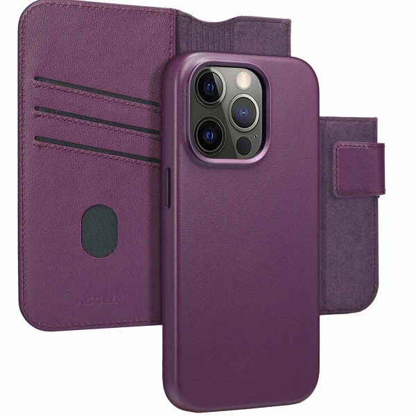 Accezz Étui de téléphone portefeuille en cuir 2-en-1 avec MagSafe iPhone 14 Pro - Heath Purple