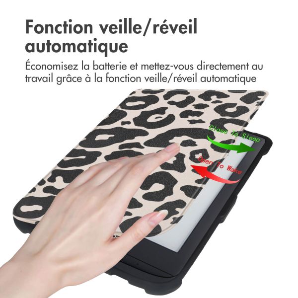 iMoshion Slim Soft Sleepcover Pocketbook Touch Lux 5 / HD 3 / Basic Lux 4 / Vivlio Lux 5 - Leopard