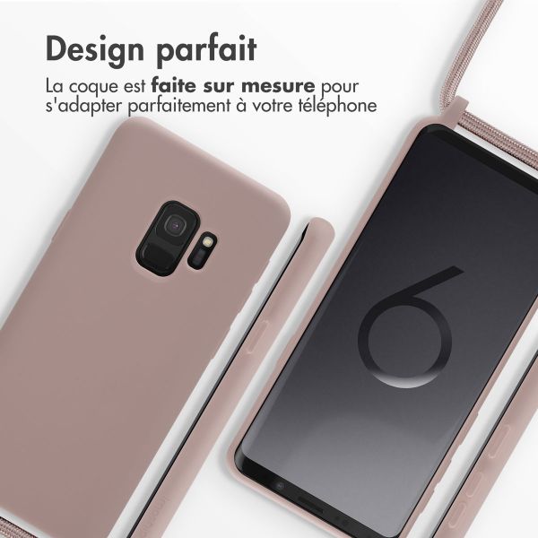 imoshion Coque en silicone avec cordon Samsung Galaxy S9 - Sand Pink