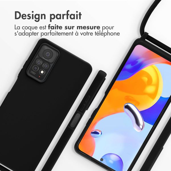 iMoshion Coque en silicone avec cordon Xiaomi Redmi Note 11 Pro - Noir