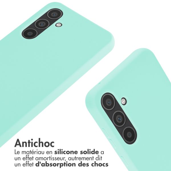 imoshion Coque en silicone avec cordon Samsung Galaxy A35 - Menthe verte