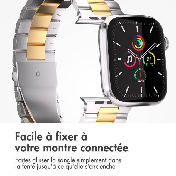 imoshion Bracelet en acier Apple Watch Series 1-9 / SE - 38/40/41 mm / Series 10 - 42 mm - Argent / Dorée