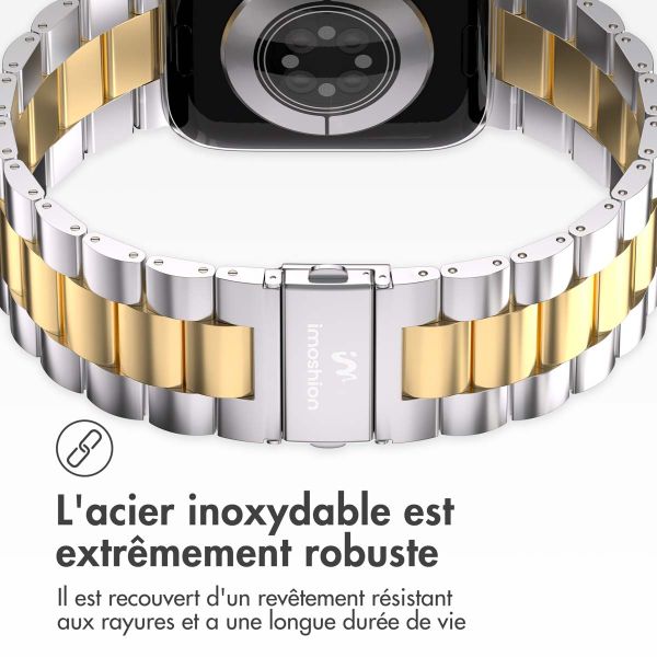 imoshion Bracelet en acier Apple Watch Series 1-9 / SE - 38/40/41 mm / Series 10 - 42 mm - Argent / Dorée