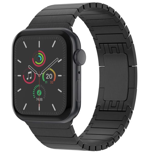 Selencia Bracelet à maillons en acier inoxydable Apple Watch Series 1-9 / SE - 38/40/41 mm / Series 10 - 42 mm - Noir