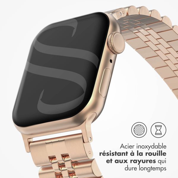 Selencia Bracelet Metallique Jubilee pour l'Apple Watch Series 1-9 / SE - 38/40/41 mm - Rose Dorée