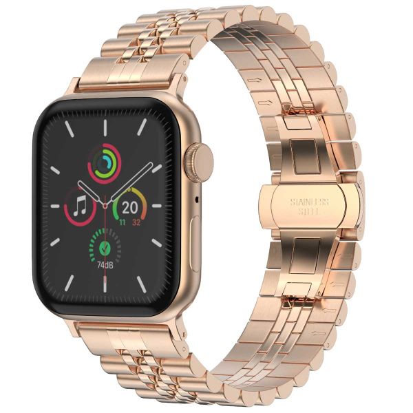 Selencia Bracelet Metallique Jubilee pour l'Apple Watch Series 1-9 / SE - 38/40/41 mm / Series 10 - 42 mm - Rose Dorée