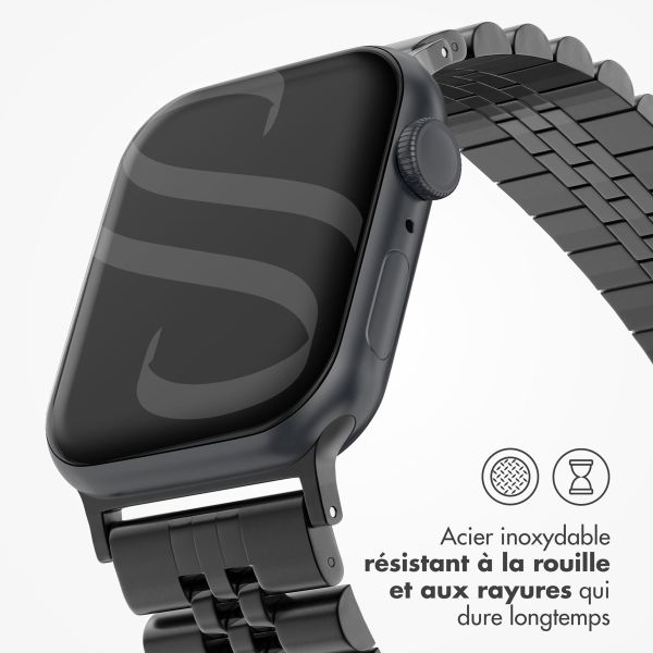 Selencia Bracelet Metallique Jubilee pour l'Apple Watch Series 1-9 / SE - 38/40/41 mm / Series 10 - 42 mm - Noir