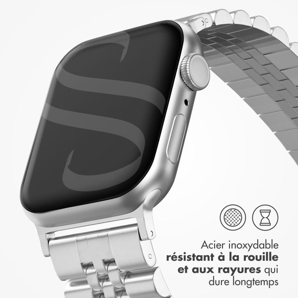 Selencia Bracelet Metallique Jubilee pour l'Apple Watch Series 1-9 / SE - 38/40/41 mm / Series 10 - 42 mm - Argent