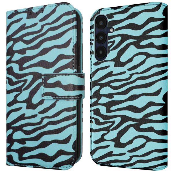 iMoshion Étui de téléphone portefeuille Design Samsung Galaxy A35 - Black Blue Stripes