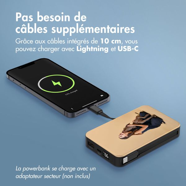 Concevez votre propre batterie externe de 10 000 mAh avec câbles intégrés - Noir