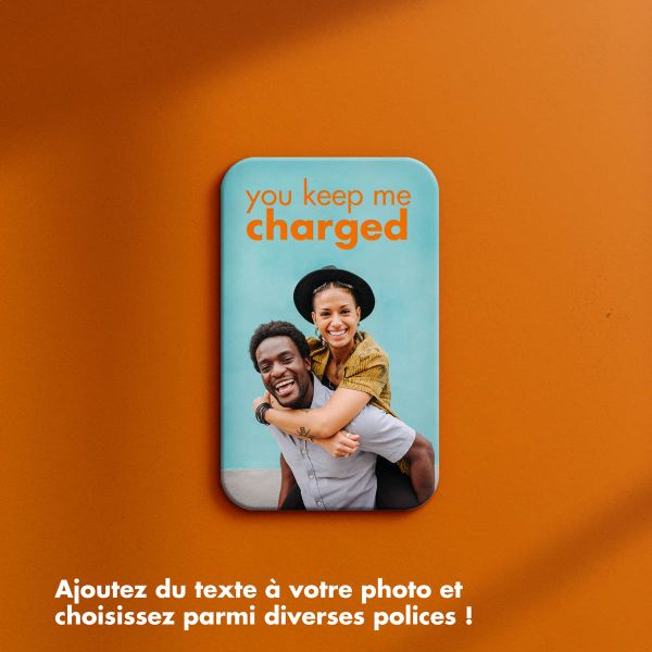 Concevez votre propre batterie externe de 10 000 mAh avec câbles intégrés - Blanche