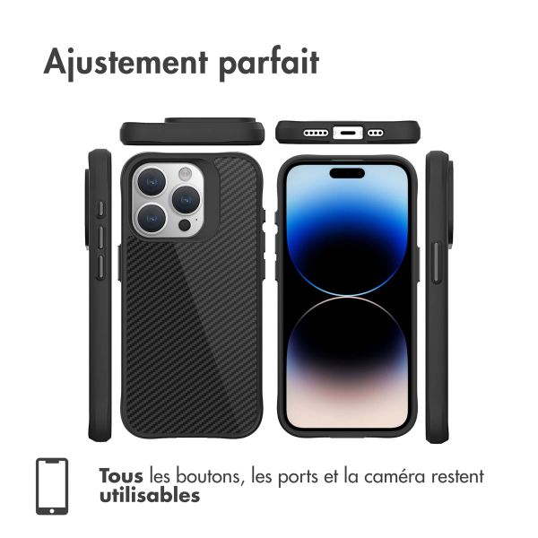 iMoshion Coque Rugged Hybrid Carbon iPhone 15 Pro - Noir