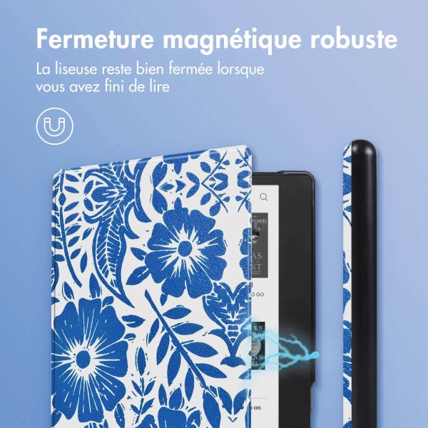 imoshion Design Slim Hard Case Sleepcover Kobo Elipsa 2E - Flower Tile