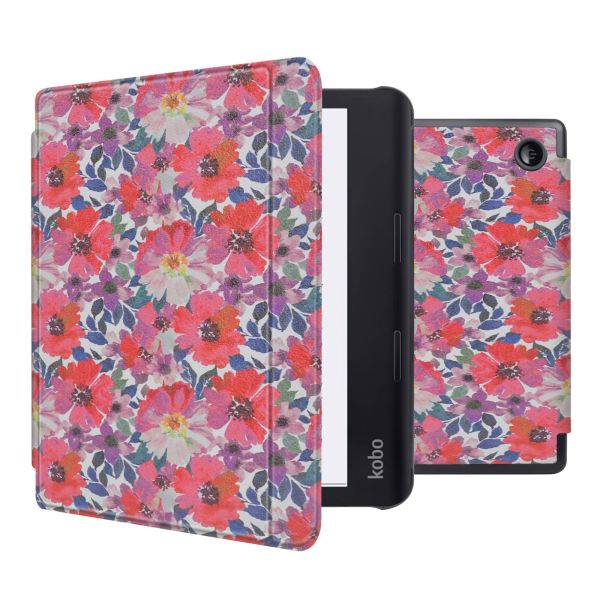 iMoshion Design Slim Hard Sleepcover avec support Kobo Sage / Tolino Epos 3 - Flower Watercolor