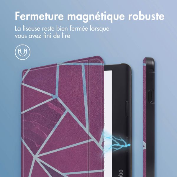 iMoshion Design Slim Hard Sleepcover avec support Kobo Sage / Tolino Epos 3 - Bordeaux Graphic