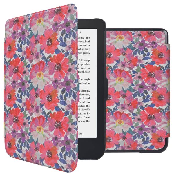 imoshion Design Slim Hard Sleepcover Kobo Clara 2E / Tolino Shine 4 - Flower Watercolor