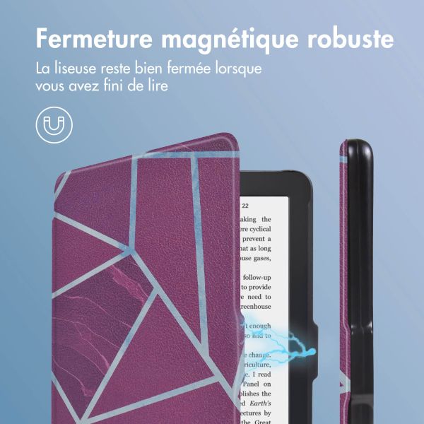 imoshion Design Slim Hard Sleepcover Kobo Clara 2E / Tolino Shine 4 - Bordeaux Graphic