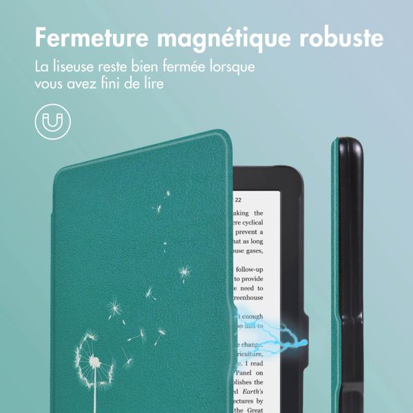 iMoshion Design Slim Hard Sleepcover Kobo Clara 2E / Tolino Shine 4 - Green Dandelion