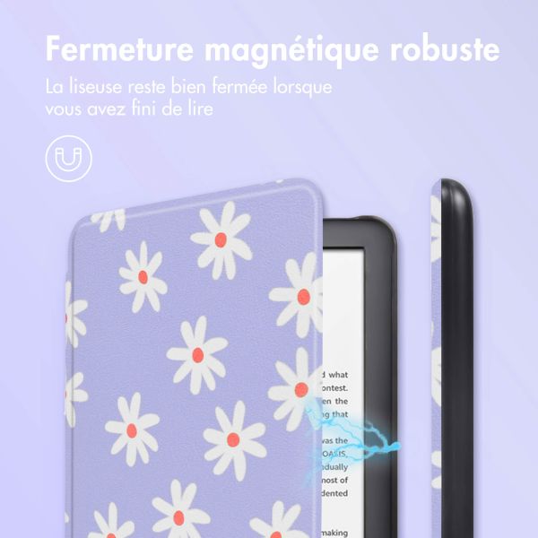 iMoshion Design Slim Hard Sleepcover Amazon Kindle (2022) 11th gen - Flowers Distance