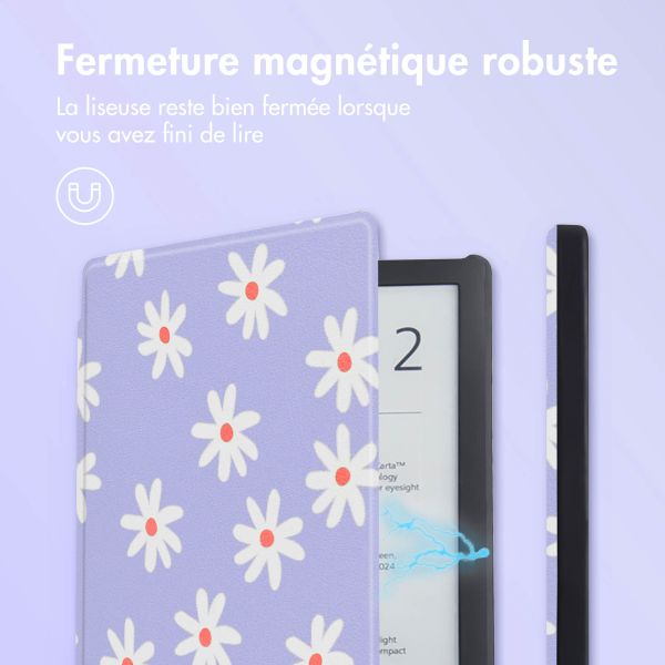 iMoshion Design Slim Hard Sleepcover Pocketbook Touch Lux 5 / HD 3 / Basic Lux 4 / Vivlio Lux 5 - Flowers Distance