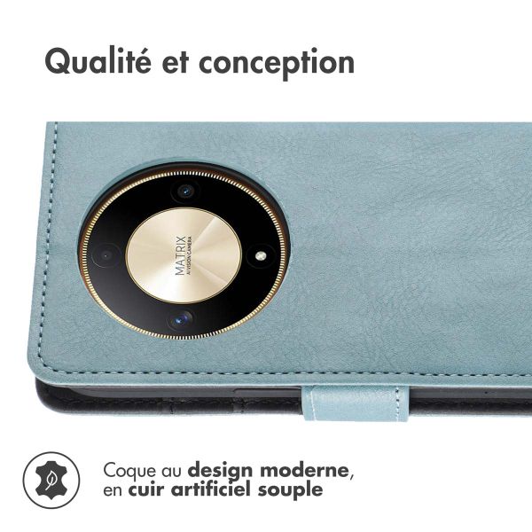 iMoshion Étui de téléphone portefeuille Luxe pour Honor Magic 6 Lite - Bleu clair