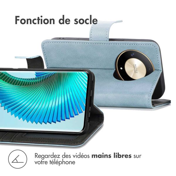 iMoshion Étui de téléphone portefeuille Luxe pour Honor Magic 6 Lite - Bleu clair
