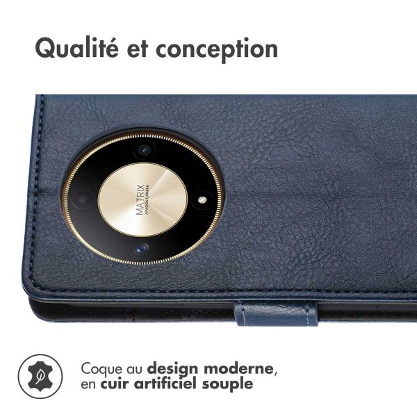 imoshion Étui de téléphone portefeuille Luxe pour Honor Magic 6 Lite - Bleu foncé