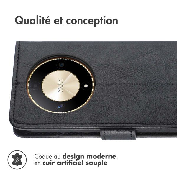 imoshion Étui de téléphone portefeuille Luxe pour Honor Magic 6 Lite - Noir