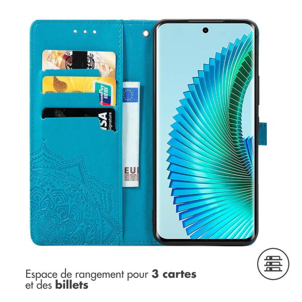 imoshion Etui de téléphone portefeuille Mandala Honor Magic 6 Lite - Turquoise