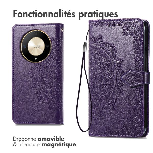 imoshion Etui de téléphone portefeuille Mandala Honor Magic 6 Lite - Violet