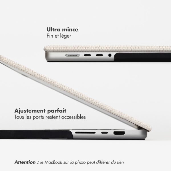 Selencia Coque tissée MacBook Air 13 pouces (2022) / Air 13 pouces (2024) M3 chip - A2681 / A3113 - Beige