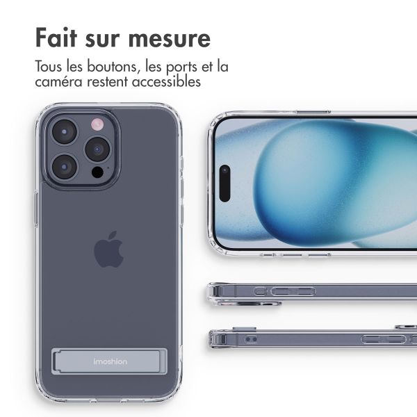 iMoshion ﻿Coque Stand iPhone 15 Pro Max - Transparent